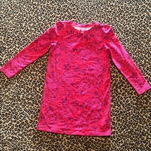 Lilly Pulitzer Girls 8-10 Long Sleeve Pink Floral Print Dress